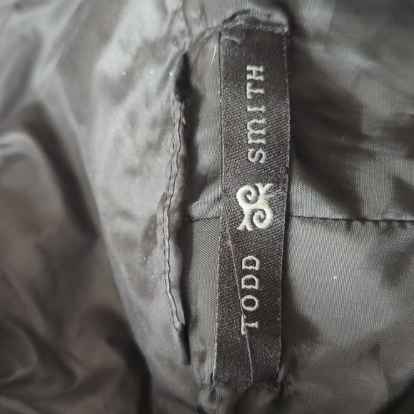 Embellished sequin embroidery faux fur trim black Warm Jacket Todd Smith  Sz M - Picture 11 of 13